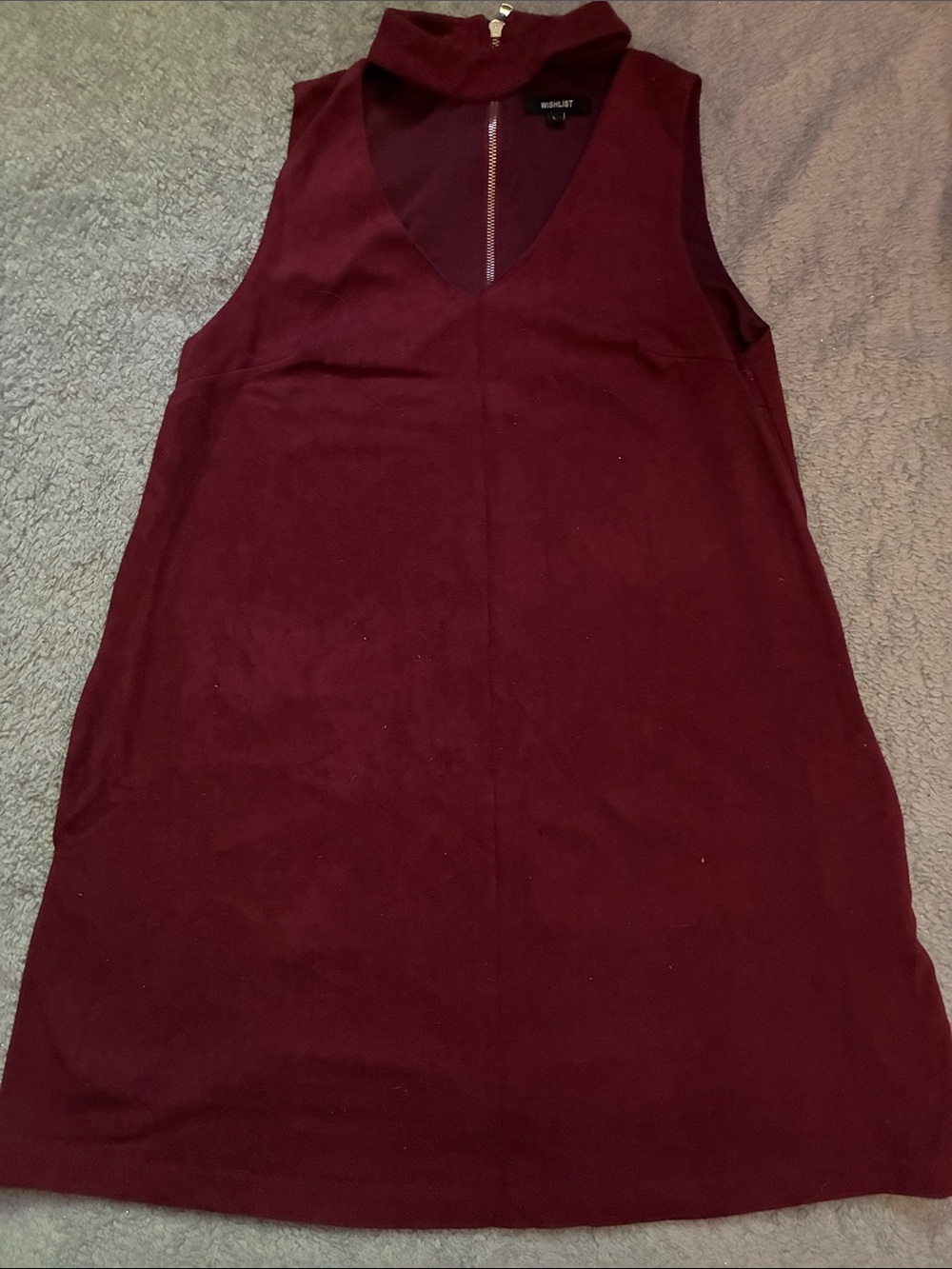 Wishlist Maroon Sleeveless V-Neck Shift Dress